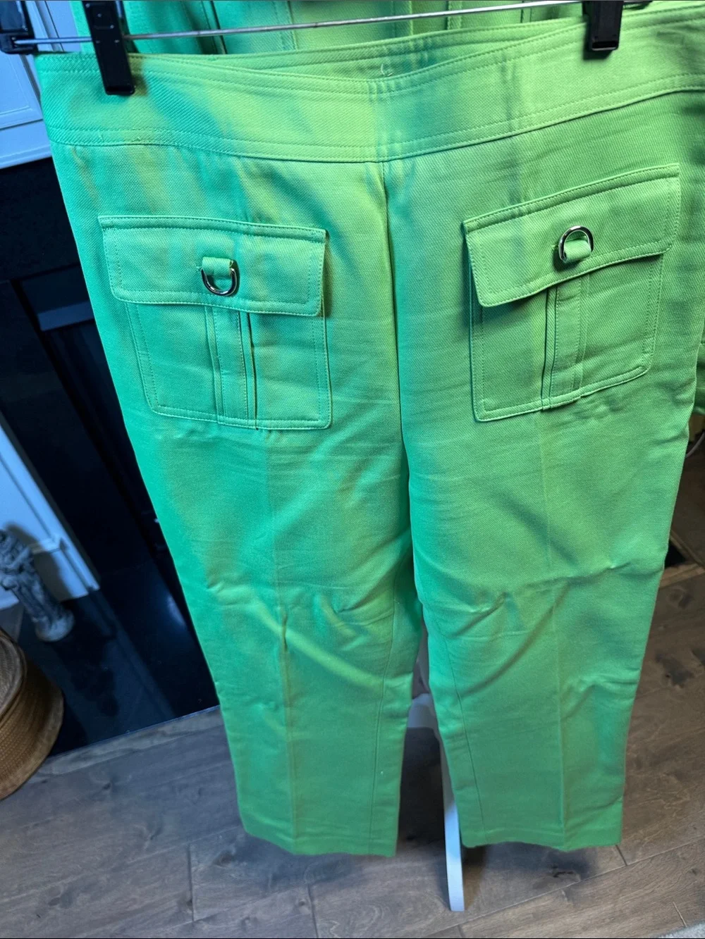 Tory Burch Lime Green Sgt. Pepper Twill Utility Blazer with pants
